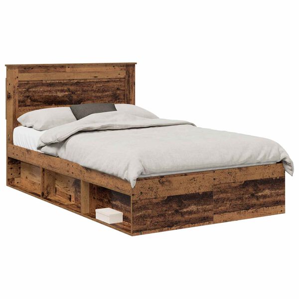vidaXL Cadre de lit Bois ancien 120 x 190 cm Pin massif
