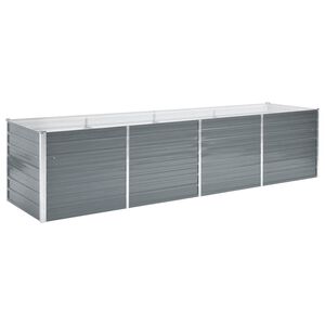 vidaXL Lit sur&eacute;lev&eacute; de jardin Acier galvanis&eacute; 320x80x77 cm Gris