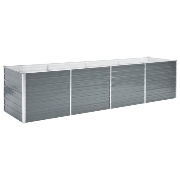 vidaXL Lit sur&eacute;lev&eacute; de jardin Acier galvanis&eacute; 320x80x77 cm Gris