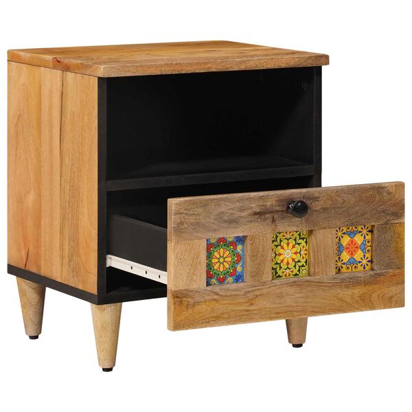vidaXL Cabinet de chevet Naturel 40 x 33 x 46 cm Bois de mangue massif