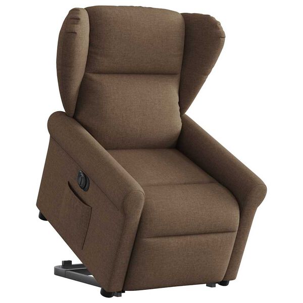 vidaXL Fauteuil inclinable &eacute;lectrique marron tissu