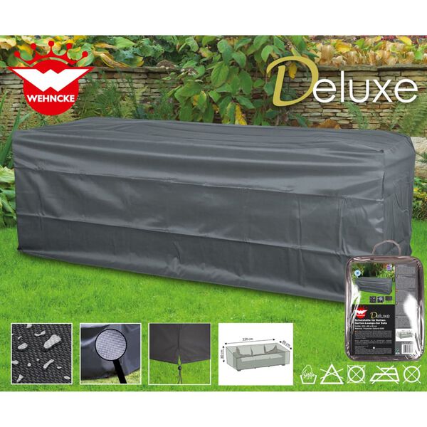 Happy People Housse pour salon de jardin Deluxe 220x80x80 cm gris