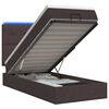 vidaXL Lit coffre avec matelas et LED Marron fonc&eacute; 90 x 200 cm Tissu