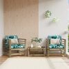vidaXL Chaises de jardin avec coussins lot de 2 bois de pin impr&eacute;gn&eacute;