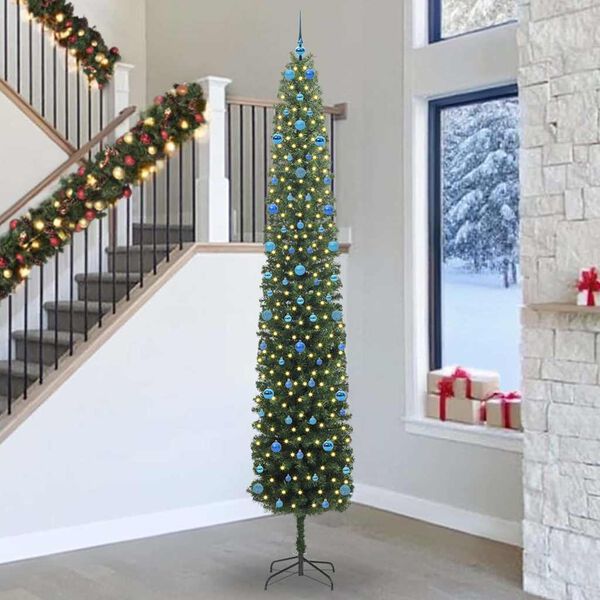 vidaXL Sapin de No&euml;l artificiel Vert 300 cm PVC et acier et plastique