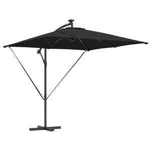 vidaXL Parasol Noir 249 x 249 x 250 cm Polyester et Aluminium