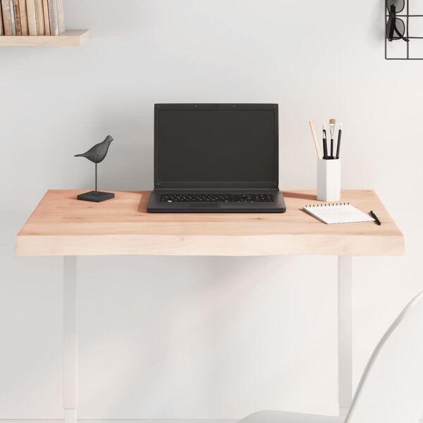 vidaXL Dessus de table bois massif non trait&eacute; bordure assortie