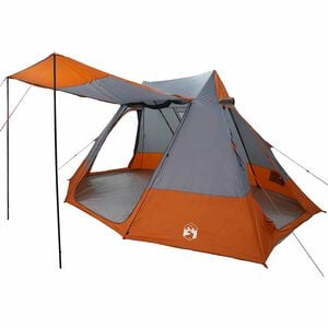 vidaXL Tente de camping Gris et orange 482 x 360 x 227 cm taffetas