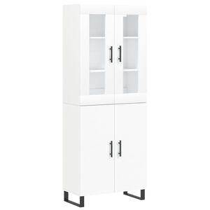 vidaXL Buffet haut Blanc 69,5x34x180 cm Bois d'ing&eacute;nierie