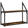 vidaXL &Eacute;tag&egrave;re murale 2 niveaux ch&ecirc;ne fum&eacute; 60x21x51 cm