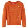 Pull-over tricot&eacute; pour enfants orange br&ucirc;l&eacute; 140