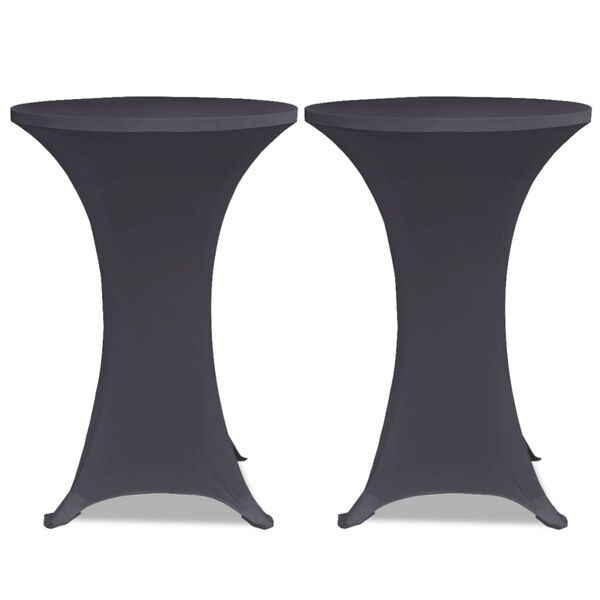 vidaXL Housse de table extensible 2 pcs 70 cm Anthracite