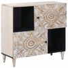 vidaXL Buffet avec porte Blanc 80 x 33,5 x 75 cm Bois de mangue massif