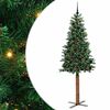 vidaXL Sapin de Noël mince Vert 210 cm PVC et bois de pin massif