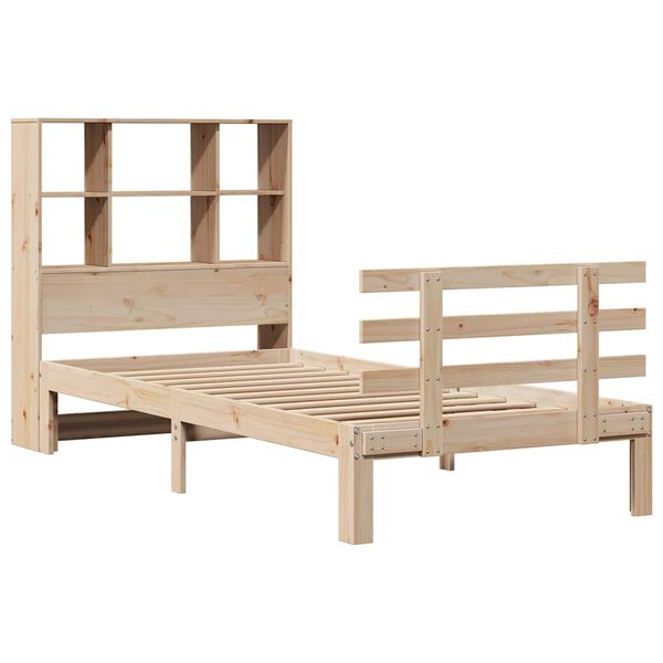 vidaXL Lit biblioth&egrave;que sans matelas 90x190 cm bois de pin massif