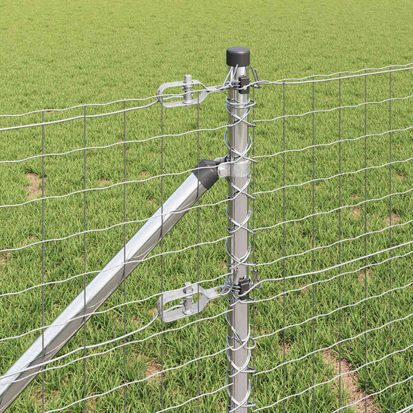 vidaXL Poteau de clôture. Autre 52 pcs Gris 3,2 x 3,2 x 120 cm Acier