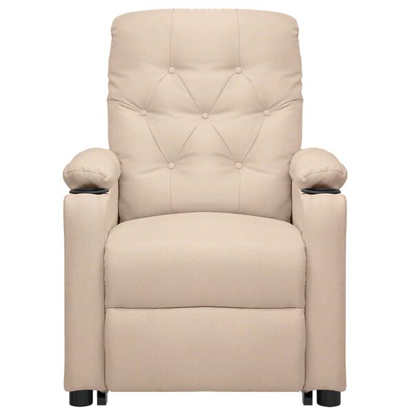vidaXL Fauteuil de massage Crème Tissu