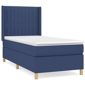 vidaXL Sommier &agrave; lattes de lit avec matelas Bleu 80x200 cm Tissu