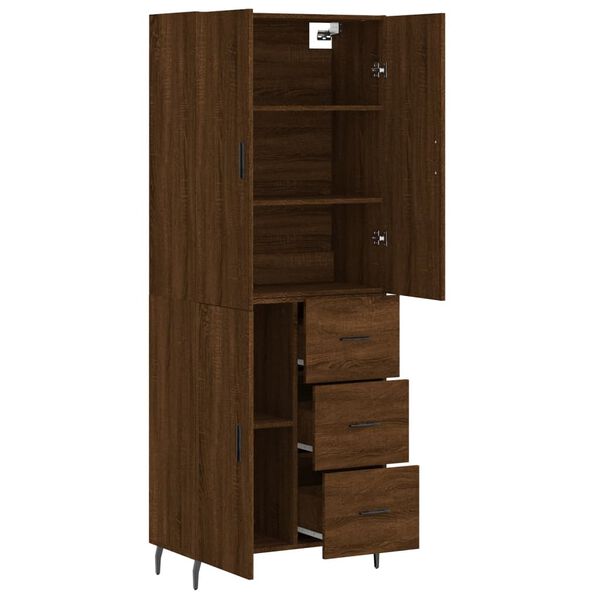 vidaXL Buffet haut Ch&ecirc;ne marron 69,5x34x180 cm Bois d'ing&eacute;nierie
