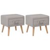 vidaXL Tables de chevet 2 pcs Gris 40x35x40 cm Tissu