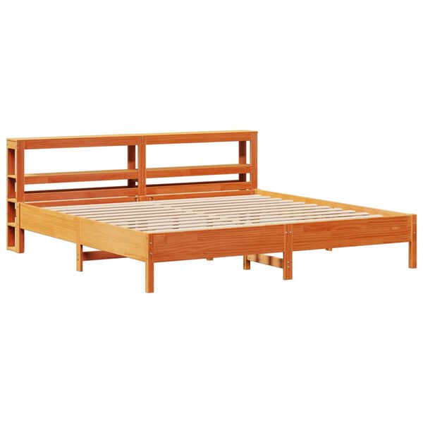 vidaXL Cadre de lit sans matelas cire marron 200x200cm bois pin massif