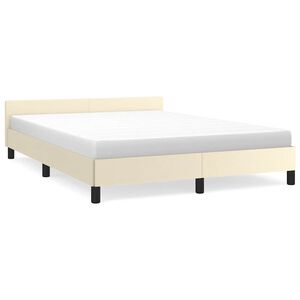 vidaXL Cadre de lit avec t&ecirc;te de lit sans matelas cr&egrave;me 140x190 cm