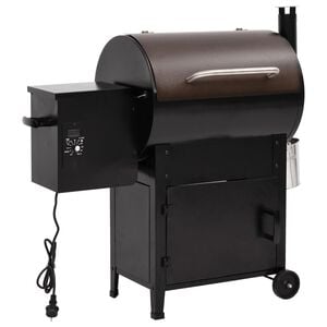 vidaXL Gril &agrave; granul&eacute;s avec chemin&eacute;e noir 104 cm fer