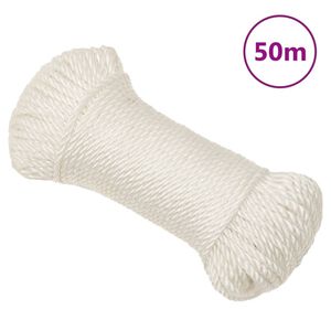 vidaXL Corde de travail blanc 3 mm 50 m polypropyl&egrave;ne