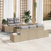 vidaXL Ensemble de canapé de jardin avec coussin 6 pcs Beige polyrotin