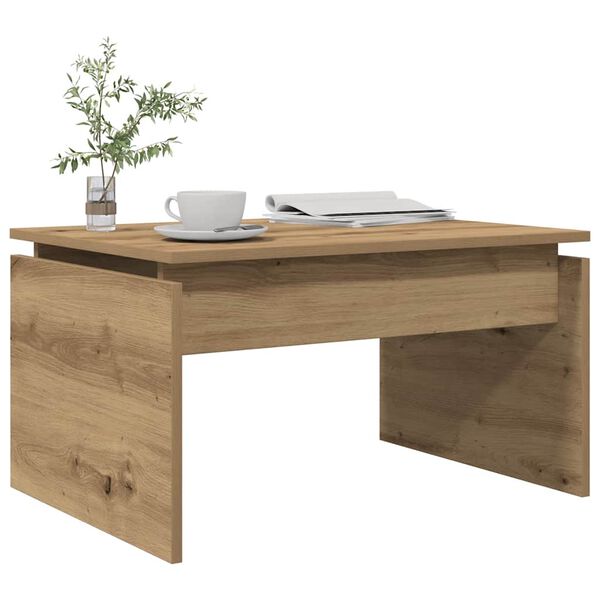 vidaXL Table basse chêne artisanal 68x50x38 cm bois d'ingénierie