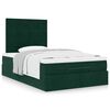 vidaXL Cadre de lit ottoman avec matelas vert fonc&eacute; 120x190 cm velours