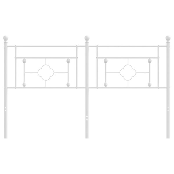 vidaXL T&ecirc;te de lit de remplacement m&eacute;tal blanc 160 cm