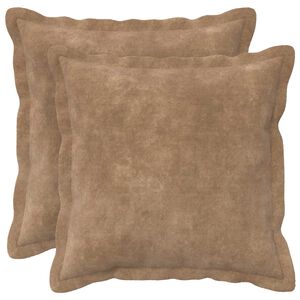 vidaXL Coussin 2 pc HOUTEN Taupe 30 x 30 cm Fleece en microfibre