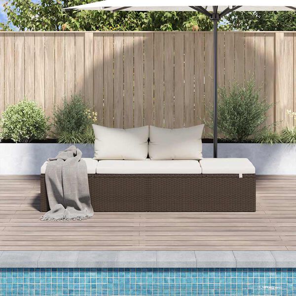 vidaXL Lit de jardin Marron 195x60 cm Résine tressée