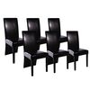 vidaXL Chaises &agrave; manger lot de 6 noir similicuir
