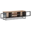 vidaXL Meuble TV Gris 120x30x40 cm Bois d'acacia massif et acier