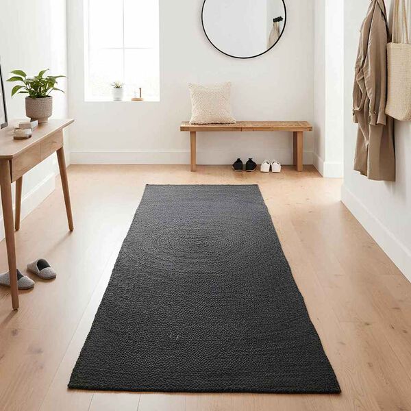 vidaXL Tapis de surface Rectangulaire Gris fonc&eacute; 100 x 200 cm Jute
