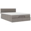 vidaXL Lit ottoman avec matelas et LED taupe 140x190 cm tissu