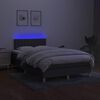 vidaXL Sommier &agrave; lattes de lit matelas LED gris fonc&eacute; 120x190 cm tissu
