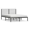 vidaXL Cadre de lit m&eacute;tal sans matelas avec t&ecirc;te de lit noir 120x200cm