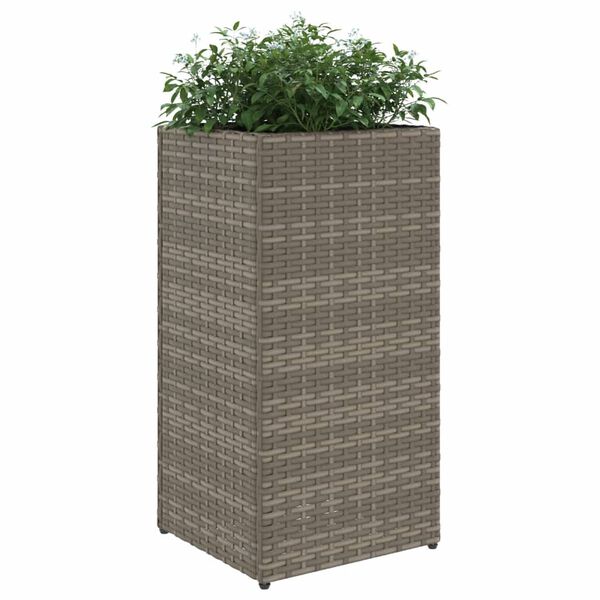 vidaXL Jardini&egrave;res 2 pcs gris 30x30x60 cm r&eacute;sine tress&eacute;e