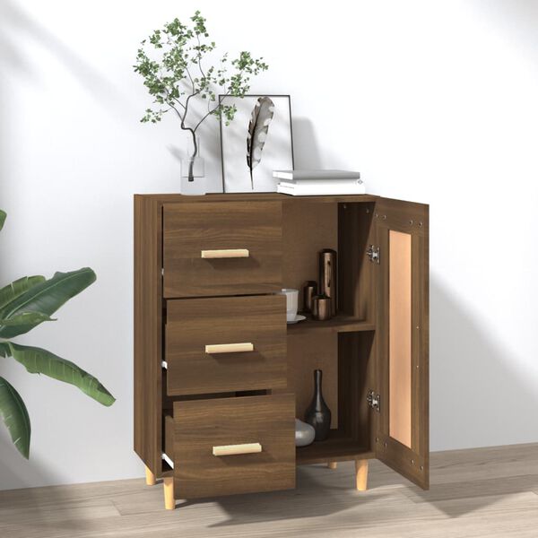 vidaXL Buffet Ch&ecirc;ne marron 69,5x34x90 cm Bois d'ing&eacute;nierie