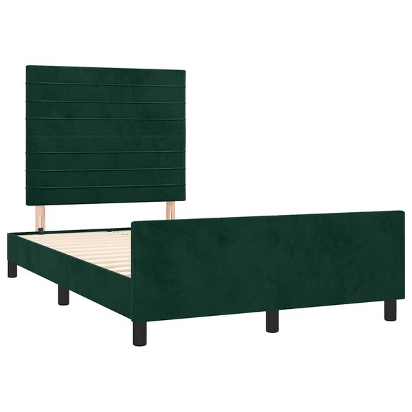 vidaXL Cadre de lit sans matelas vert fonc&eacute; 120x200 cm velours