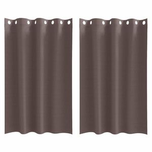 vidaXL Rideaux occultants avec anneaux 2 pc Marron fonc&eacute; 175 x 140 cm