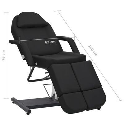 vidaXL Chaise de traitement de beauté Similicuir Noir 180x62x78 cm
