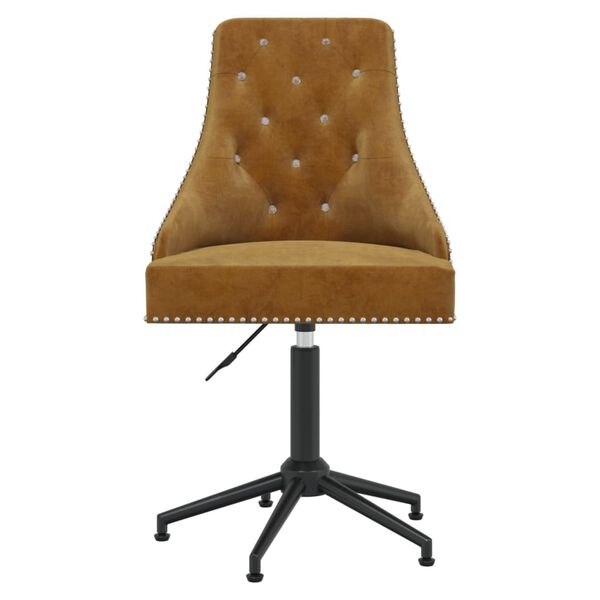 vidaXL Chaises pivotantes &agrave; manger lot de 2 Marron Velours