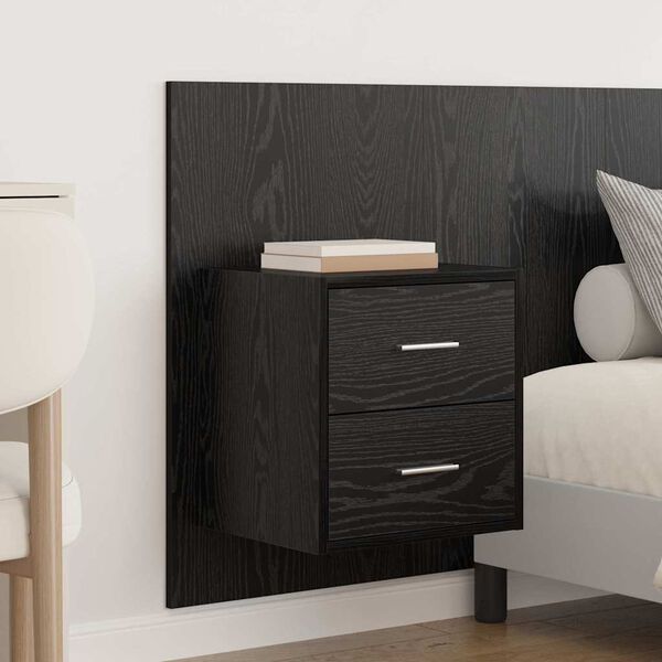 vidaXL T&ecirc;te de lit avec armoire 3 pcs Ch&ecirc;ne noir Bois d'ing&eacute;nierie