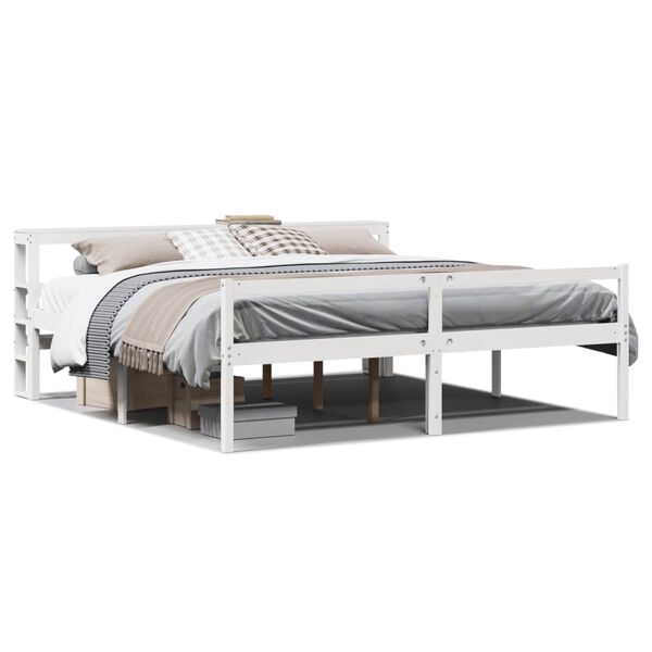 vidaXL Lit pour personne &acirc;g&eacute;e avec t&ecirc;te de lit sans matelas 200x200 cm