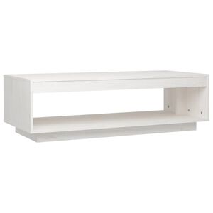 vidaXL Table basse blanc 110x50x33,5 cm bois de pin massif