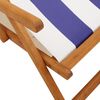 vidaXL Chaises de plage pliantes lot de 2 bleu blanc tissu bois massif